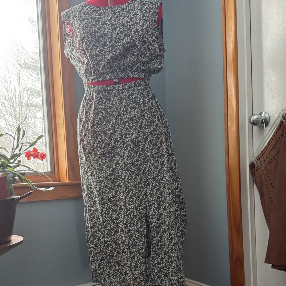 Apiece Apart Floral Dress with Red Accent